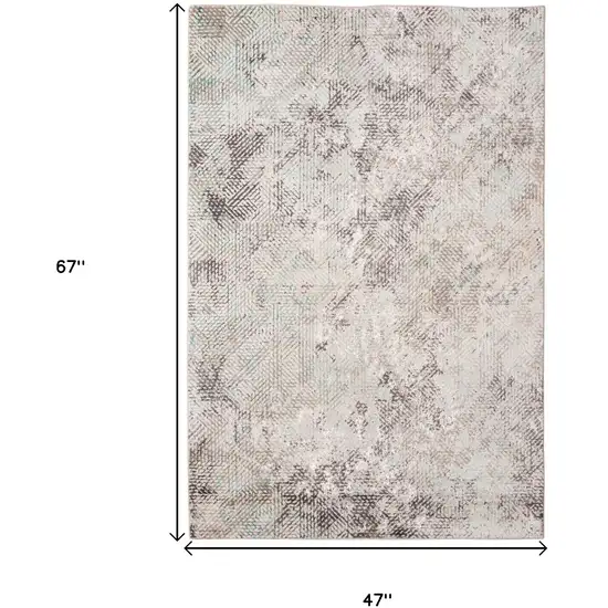 Gray  Polyester Area Rug Photo 9