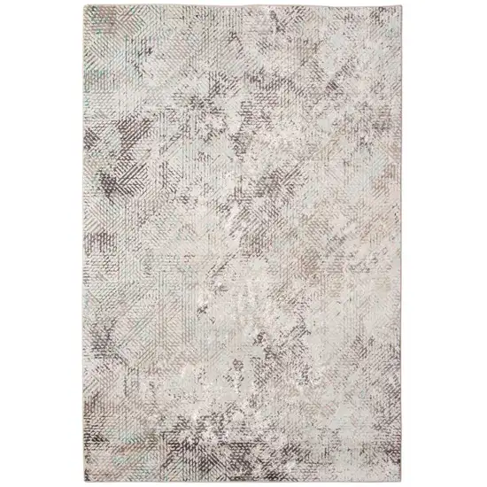 Gray  Polyester Area Rug Photo 1