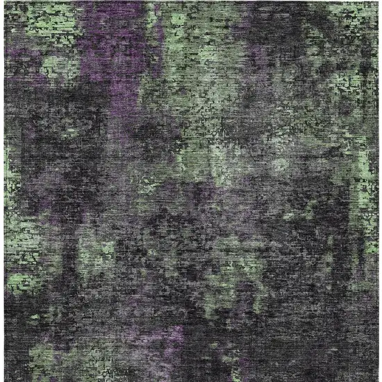 Gray Purple And Charcoal Abstract Washable Indoor Outdoor Area Rug Photo 7