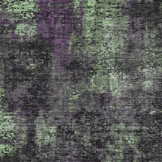 Gray Purple And Charcoal Abstract Washable Indoor Outdoor Area Rug Photo 6