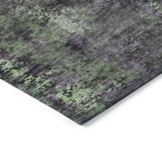 Gray Purple And Charcoal Abstract Washable Indoor Outdoor Area Rug Photo 5