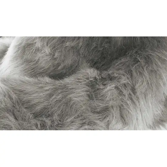 Gray Rectangular Faux Fur - Area Rug Photo 2