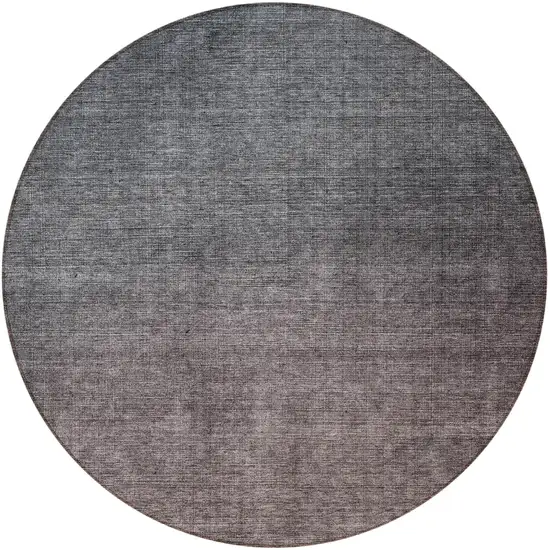 Gray Round Ombre Washable Non Skid Indoor Outdoor Area Rug Photo 4