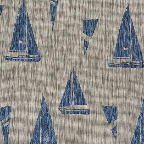 Gray Sailboat Indoor Outdoor Area Rug Photo 3