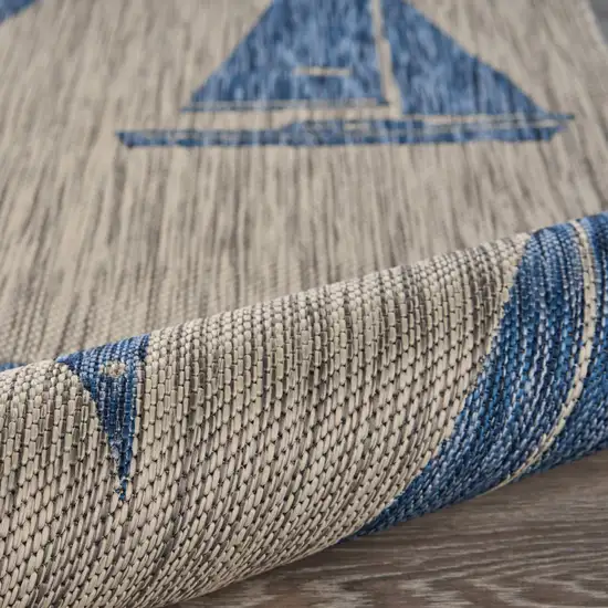 Gray Sailboat Indoor Outdoor Area Rug Photo 4