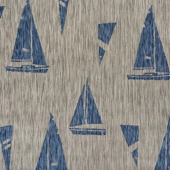 Gray Sailboat Indoor Outdoor Scatter Rug Photo 3