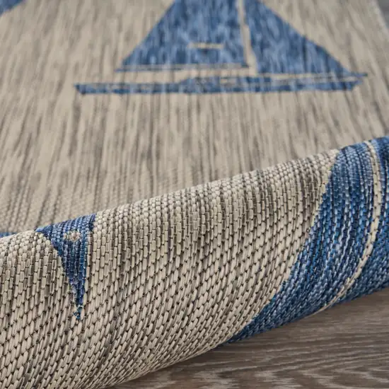 Gray Sailboat Indoor Outdoor Scatter Rug Photo 4