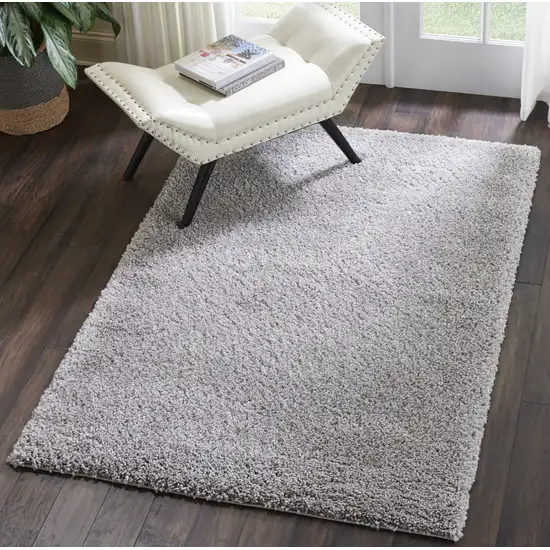 Gray Shag Distressed Area Rug Photo 7