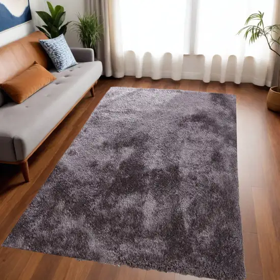 Gray Shag Hand Tufted Area Rug Photo 2