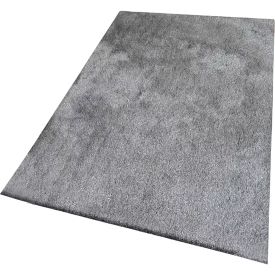 Gray Shag Hand Tufted Area Rug Photo 2