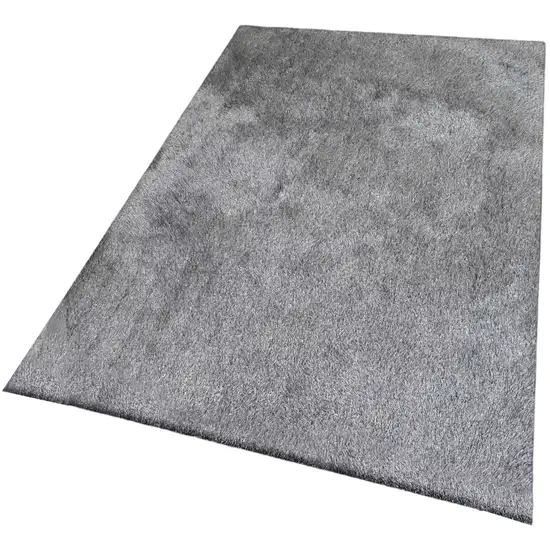 Gray Shag Hand Tufted Area Rug Photo 2