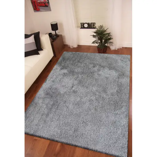 Gray Shag Hand Tufted Area Rug Photo 6