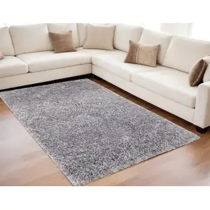 Photo of Gray Shag Hand Tufted Area Rug