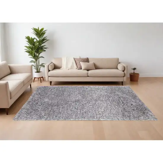 Gray Shag Hand Tufted Area Rug Photo 2