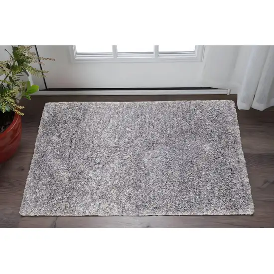 Gray Shag Hand Tufted Area Rug Photo 2