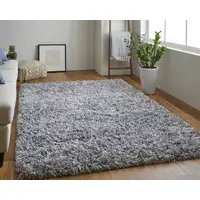 Photo of Gray Shag Hand Tufted Area Rug