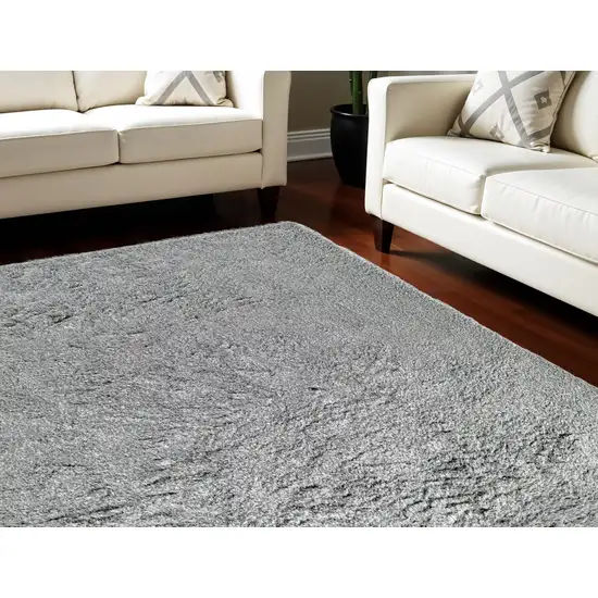 Gray Shag Hand Tufted Area Rug Photo 1