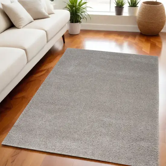 Gray Shag Non Skid Area Rug Photo 1