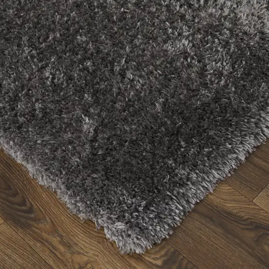 Gray Shag Power Loom Stain Resistant Area Rug Photo 7