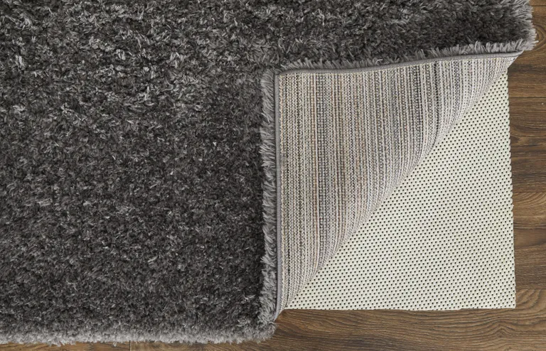 Gray Shag Power Loom Stain Resistant Area Rug Photo 3