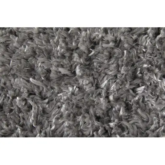 Gray Shag Power Loom Stain Resistant Area Rug Photo 9