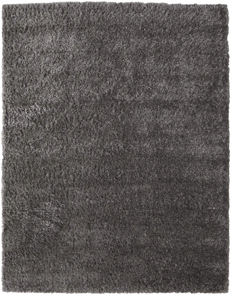 Gray Shag Power Loom Stain Resistant Area Rug Photo 1