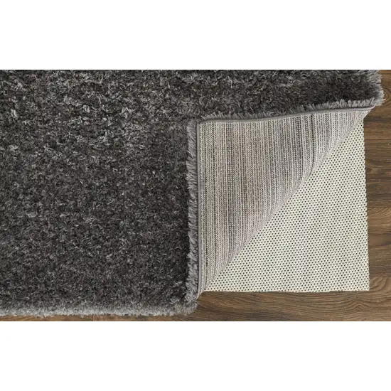 Gray Shag Power Loom Stain Resistant Area Rug Photo 3