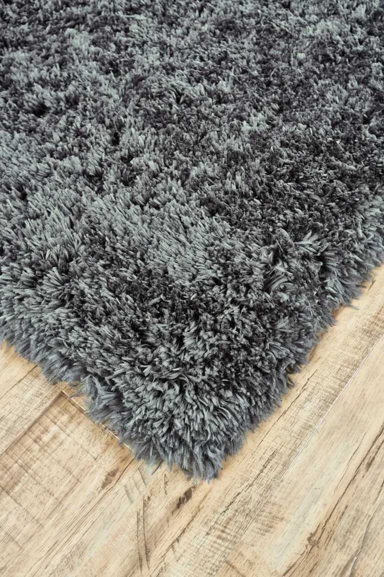 Gray Shag Tufted Handmade Stain Resistant Area Rug Photo 5