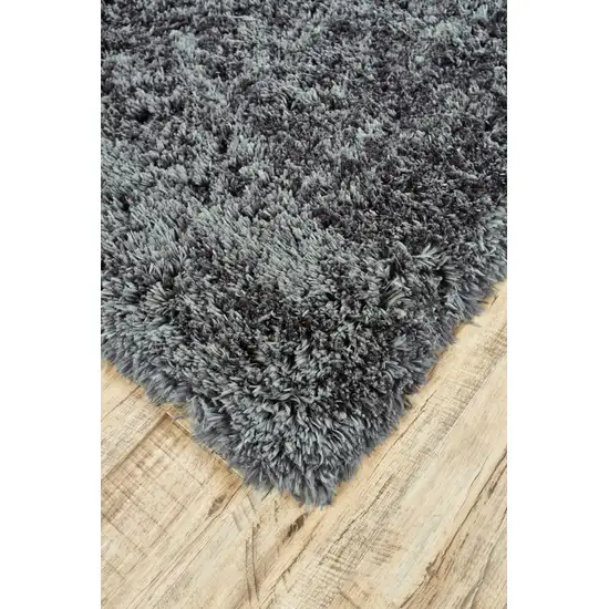 Gray Shag Tufted Handmade Stain Resistant Area Rug Photo 5