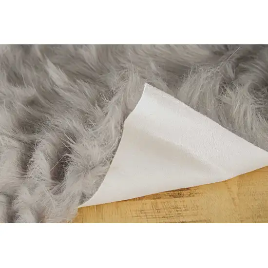 Gray Sheepskin Faux Fur Single - Area Rug Photo 6