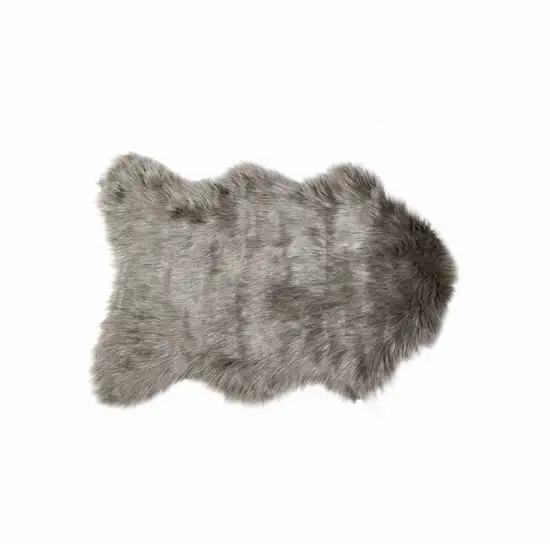 Gray Sheepskin Faux Fur Single - Area Rug Photo 1