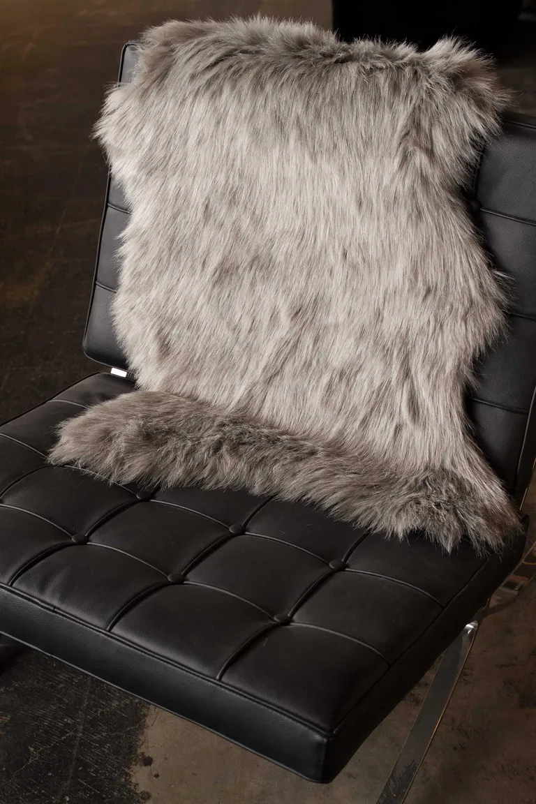 Gray Sheepskin Faux Fur Single - Area Rug Photo 5