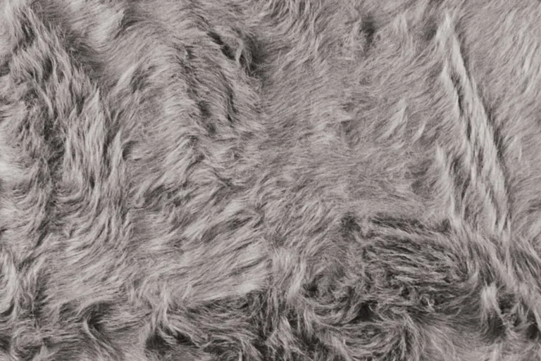 Gray Sheepskin Faux Fur Single - Area Rug Photo 2