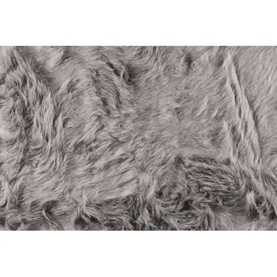 Gray Sheepskin Faux Fur Single - Area Rug Photo 2