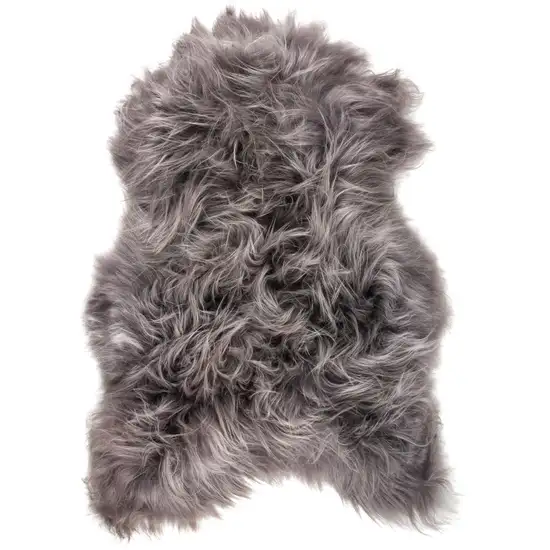 Gray Sheepskin Handmade Non Skid Area Rug Photo 1