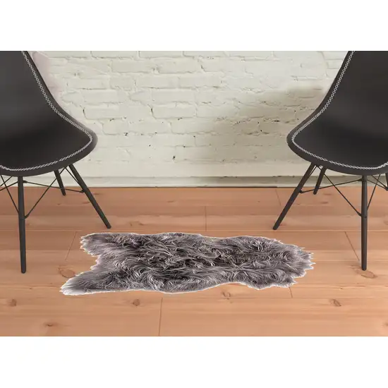 Gray Sheepskin Handmade Non Skid Area Rug Photo 2