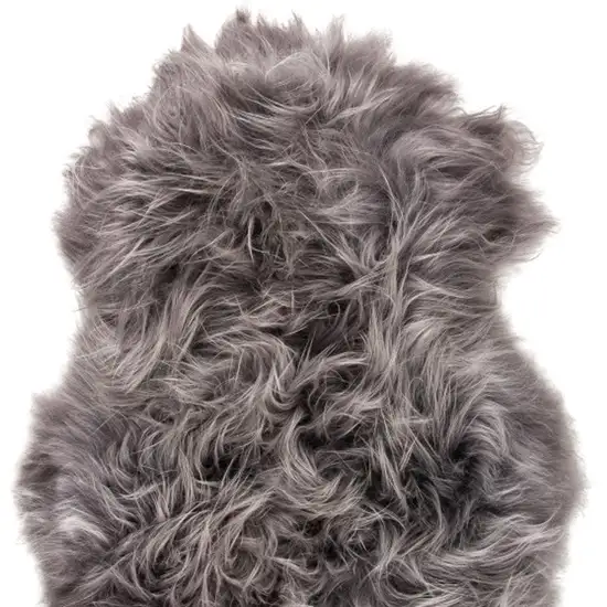 Gray Sheepskin Handmade Non Skid Area Rug Photo 5