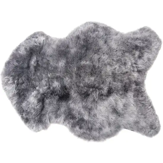 Gray Sheepskin Handmade Non Skid Area Rug Photo 3