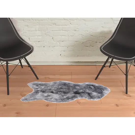 Gray Sheepskin Handmade Non Skid Area Rug Photo 2