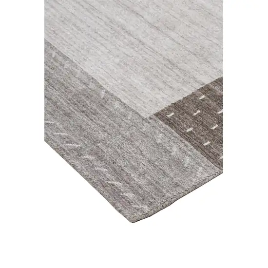 Gray Silver And Black Wool Hand Knotted Stain Resistant Area Rug Photo 5