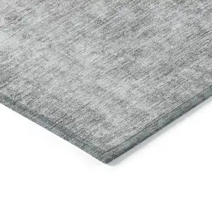 Photo of Gray Silver And Charcoal Abstract Washable Indoor Outdoor Area Rug