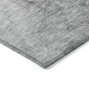 Photo of Gray Silver And Charcoal Nautical Washable Indoor Outdoor Area Rug