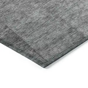 Photo of Gray Silver And Charcoal Ombre Washable Indoor Outdoor Area Rug