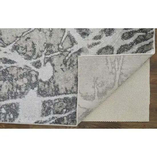 Gray Silver And Ivory Abstract Power Loom Area Rug Photo 3