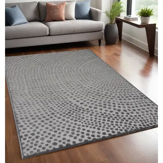 Gray Silver And Ivory Abstract Stain Resistant Area Rug Photo 1