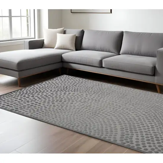 Gray Abstract Non Skid Area Rug Photo 1