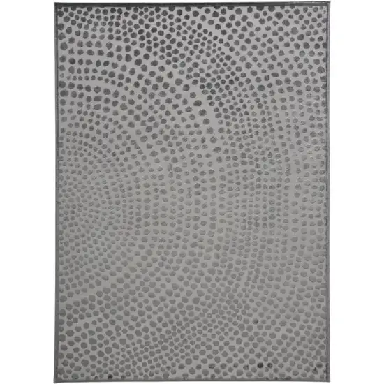 Gray Silver And Ivory Abstract Stain Resistant Area Rug Photo 1