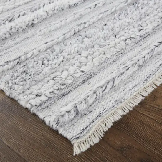 Gray Silver And Ivory Striped Hand Woven Stain Resistant Area Rug Photo 3