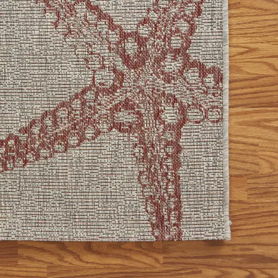 Gray Starfish Indoor Outdoor Area Rug Photo 9