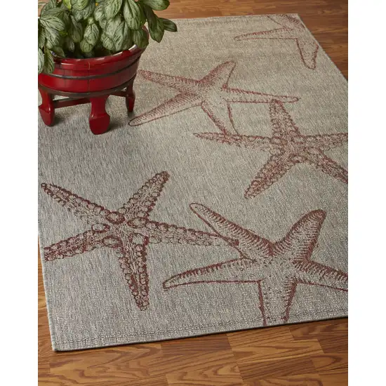 Gray Starfish Indoor Outdoor Area Rug Photo 5